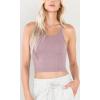 imageODODOS Womens Crop 3Pack Waffle Knit Seamless Camisole Cropped Tank TopsArmy Greenoceanwoodrose