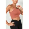 imageODODOS Womens Crop 3Pack Waffle Knit Seamless Camisole Cropped Tank TopsBeigecoralteal