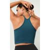 imageODODOS Womens Crop 3Pack Waffle Knit Seamless Camisole Cropped Tank TopsBeigecoralteal