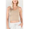 imageODODOS Womens Crop 3Pack Waffle Knit Seamless Camisole Cropped Tank TopsBeigecoralteal