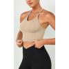 imageODODOS Womens Crop 3Pack Waffle Knit Seamless Camisole Cropped Tank TopsBeigecoralteal