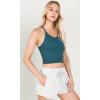imageODODOS Womens Crop 3Pack Waffle Knit Seamless Camisole Cropped Tank TopsBeigecoralteal