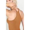 imageODODOS Womens Crop 3Pack Waffle Knit Seamless Camisole Cropped Tank TopsClovegreen Milieuginger