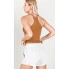 imageODODOS Womens Crop 3Pack Waffle Knit Seamless Camisole Cropped Tank TopsClovegreen Milieuginger