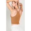 imageODODOS Womens Crop 3Pack Waffle Knit Seamless Camisole Cropped Tank TopsClovegreen Milieuginger