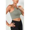 imageODODOS Womens Crop 3Pack Waffle Knit Seamless Camisole Cropped Tank TopsClovegreen Milieuginger