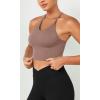 imageODODOS Womens Crop 3Pack Waffle Knit Seamless Camisole Cropped Tank TopsClovegreen Milieuginger