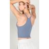 imageODODOS Womens Crop 3Pack Waffle Knit Seamless Camisole Cropped Tank TopsLilacmilky Blueriver