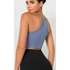 imageODODOS Womens Crop 3Pack Waffle Knit Seamless Camisole Cropped Tank TopsLilacmilky Blueriver