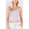 imageODODOS Womens Crop 3Pack Waffle Knit Seamless Camisole Cropped Tank TopsLilacmilky Blueriver
