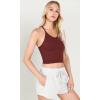 imageODODOS Womens Crop 3Pack Waffle Knit Seamless Camisole Cropped Tank TopsMushroomclaretviolet