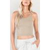 imageODODOS Womens Crop 3Pack Waffle Knit Seamless Camisole Cropped Tank TopsMushroomclaretviolet