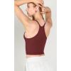 imageODODOS Womens Crop 3Pack Waffle Knit Seamless Camisole Cropped Tank TopsMushroomclaretviolet