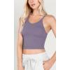 imageODODOS Womens Crop 3Pack Waffle Knit Seamless Camisole Cropped Tank TopsMushroomclaretviolet