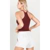imageODODOS Womens Crop 3Pack Waffle Knit Seamless Camisole Cropped Tank TopsMushroomclaretviolet