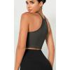 imageODODOS Womens Crop 3Pack Waffle Knit Seamless Camisole Cropped Tank TopsMushroomtaupecharcoal