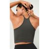 imageODODOS Womens Crop 3Pack Waffle Knit Seamless Camisole Cropped Tank TopsMushroomtaupecharcoal