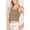 imageODODOS Womens Crop 3Pack Waffle Knit Seamless Camisole Cropped Tank TopsMushroomtaupecharcoal