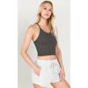 imageODODOS Womens Crop 3Pack Waffle Knit Seamless Camisole Cropped Tank TopsMushroomtaupecharcoal