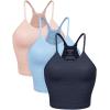 imageODODOS Womens Crop 3Pack Waffle Knit Seamless Camisole Cropped Tank TopsNightwindsurferlotus