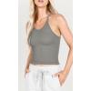 imageODODOS Womens Crop 3Pack Waffle Knit Seamless Camisole Cropped Tank TopsWhitegrayblack