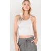 imageODODOS Womens Crop 3Pack Waffle Knit Seamless Camisole Cropped Tank TopsWhitegrayblack