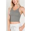 imageODODOS Womens Crop 3Pack Waffle Knit Seamless Camisole Cropped Tank TopsWhitegrayblack