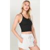imageODODOS Womens Crop 3Pack Waffle Knit Seamless Camisole Cropped Tank TopsWhitegrayblack