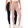 imageODODOS 2 Pack Buttery Soft Cross Waist Leggings with Pockets for Women ODCLOUD 25quot  28quot Crossover Lounge Yoga PantsBlackdusty Pink