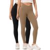 imageODODOS 2 Pack Buttery Soft Cross Waist Leggings with Pockets for Women ODCLOUD 25quot  28quot Crossover Lounge Yoga PantsBlacklight Brown