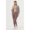 imageODODOS 2 Pack Buttery Soft Cross Waist Leggings with Pockets for Women ODCLOUD 25quot  28quot Crossover Lounge Yoga PantsBlackpurple Taupe