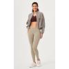 imageODODOS 2 Pack Buttery Soft Cross Waist Leggings with Pockets for Women ODCLOUD 25quot  28quot Crossover Lounge Yoga PantsBlackshaker Beige