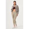 imageODODOS 2 Pack Buttery Soft Cross Waist Leggings with Pockets for Women ODCLOUD 25quot  28quot Crossover Lounge Yoga PantsBlackshaker Beige