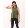 imageODODOS 3Pack Loose Tank Tops for Women Sleeveless Gym Athletic Workout Tops Yoga ShirtsArmy Greenwarm Tansangria Long