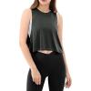 imageODODOS 3Pack Loose Tank Tops for Women Sleeveless Gym Athletic Workout Tops Yoga ShirtsBlackcharcoalwhite Crop