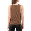 imageODODOS 3Pack Loose Tank Tops for Women Sleeveless Gym Athletic Workout Tops Yoga ShirtsCocoa Brown Long1 Pack