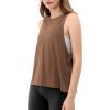 imageODODOS 3Pack Loose Tank Tops for Women Sleeveless Gym Athletic Workout Tops Yoga ShirtsCocoa Brown Long1 Pack