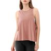 imageODODOS 3Pack Loose Tank Tops for Women Sleeveless Gym Athletic Workout Tops Yoga ShirtsCrepe Pink Long1 Pack