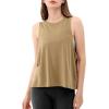 imageODODOS 3Pack Loose Tank Tops for Women Sleeveless Gym Athletic Workout Tops Yoga ShirtsHeather Charcoalwarm Tanblack Long
