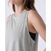 imageODODOS 3Pack Loose Tank Tops for Women Sleeveless Gym Athletic Workout Tops Yoga ShirtsHeather Grey Long1 Pack