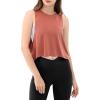 imageODODOS 3Pack Loose Tank Tops for Women Sleeveless Gym Athletic Workout Tops Yoga ShirtsIndian Red Crop1 Pack