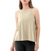 imageODODOS 3Pack Loose Tank Tops for Women Sleeveless Gym Athletic Workout Tops Yoga ShirtsOatmealpinkheather Grey Long