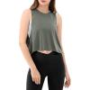 imageODODOS 3Pack Loose Tank Tops for Women Sleeveless Gym Athletic Workout Tops Yoga ShirtsSteeldeep Tealindian Red Crop
