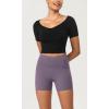 imageODODOS ODCLOUD 2Pack Lounge Yoga Shorts for Women 4quot  6quot  8quot 10quot High Waist Buttery Soft Biker ShortsBlackash Violet