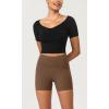 imageODODOS ODCLOUD 2Pack Lounge Yoga Shorts for Women 4quot  6quot  8quot 10quot High Waist Buttery Soft Biker ShortsBlackbrunette