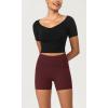 imageODODOS ODCLOUD 2Pack Lounge Yoga Shorts for Women 4quot  6quot  8quot 10quot High Waist Buttery Soft Biker ShortsBlackburgundy