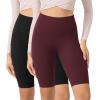 imageODODOS ODCLOUD 2Pack Lounge Yoga Shorts for Women 4quot  6quot  8quot 10quot High Waist Buttery Soft Biker ShortsBlackburgundy