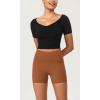 imageODODOS ODCLOUD 2Pack Lounge Yoga Shorts for Women 4quot  6quot  8quot 10quot High Waist Buttery Soft Biker ShortsBlackcaramel