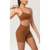imageODODOS ODCLOUD 2Pack Lounge Yoga Shorts for Women 4quot  6quot  8quot 10quot High Waist Buttery Soft Biker ShortsBlackcaramel