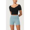imageODODOS ODCLOUD 2Pack Lounge Yoga Shorts for Women 4quot  6quot  8quot 10quot High Waist Buttery Soft Biker ShortsBlackchambray